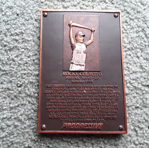Cleveland Indians Rocky Colavito Hall of Fame Mini Placque - Picture 1 of 6